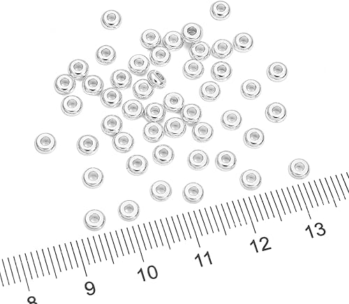 Miniatura 3 de Cuentas espaciadoras de Roudelle chapadas en plata de 0.157x0.071 in 50pcs para la fabricación de joyas hallazgos no se deslustran
