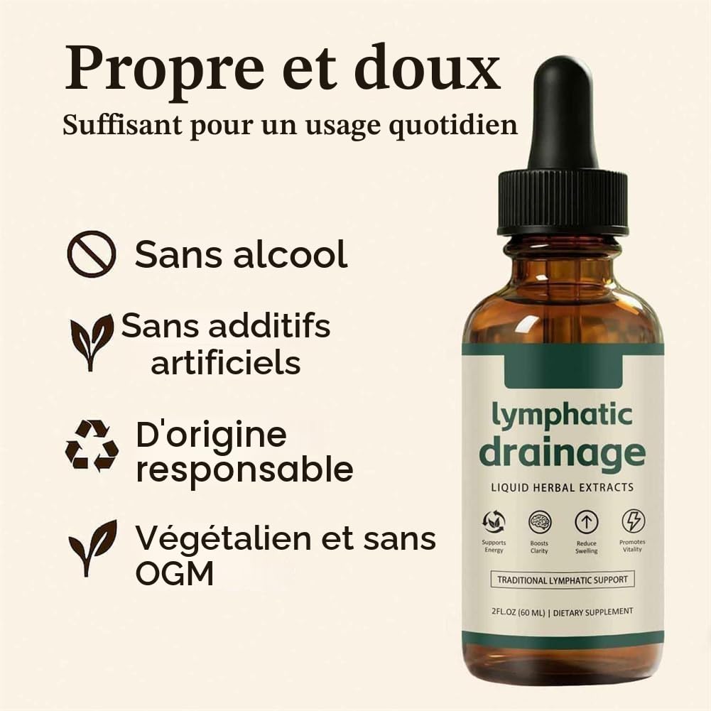 Lot de 3 gouttes de drainage lymphatique pour lymphorie, gouttes de bien-être lymphatique, soutien du système lymphatique, rapide et efficace, mélanges naturels à base de plantes, convient aux femmes