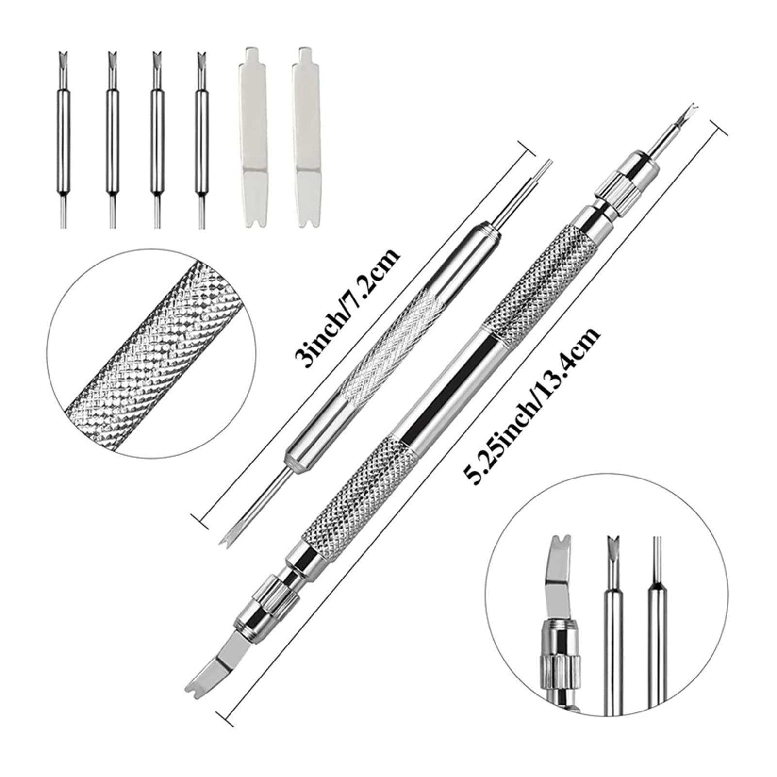 Federstegwerkzeug, Uhrenarmband-Werkzeugsatz, Reparatur-Set zum Entfernen von Uhrenarmbändern mit 3 zusätzlichen Federstegspitzen, Reparatur-Werkzeugsatz