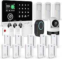 Banivigx Wireless WiFi/GSM Home Alarm System with HD Camera, 23-Piece Kit, Motion Detection, 120dB Siren for Villas & Warehouses