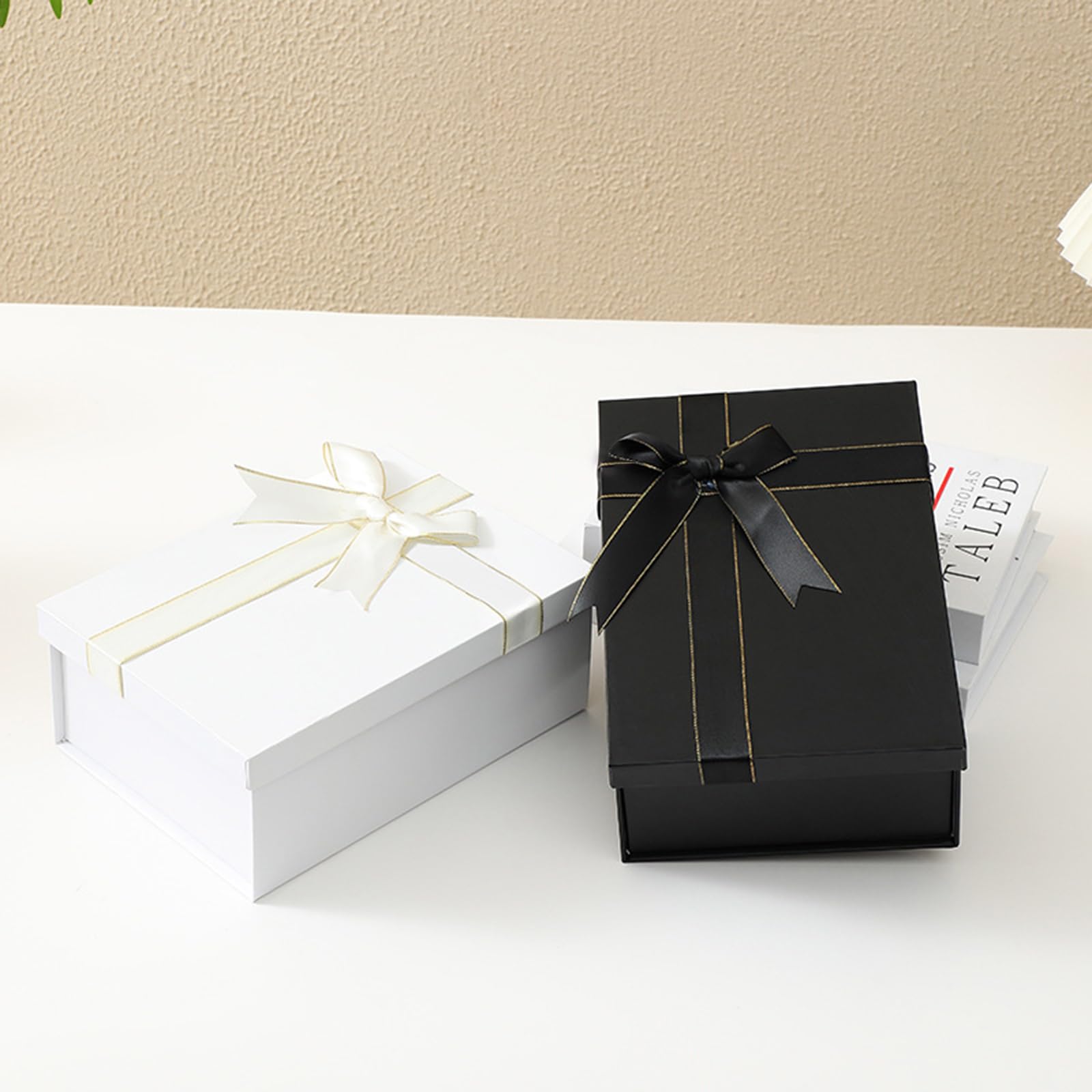 Lot De 48 Boîtes Cadeaux Rectangulaires Pour Bijoux Noires - 8x5x3 Cm Avec Couvercles Et Nœud Papillon