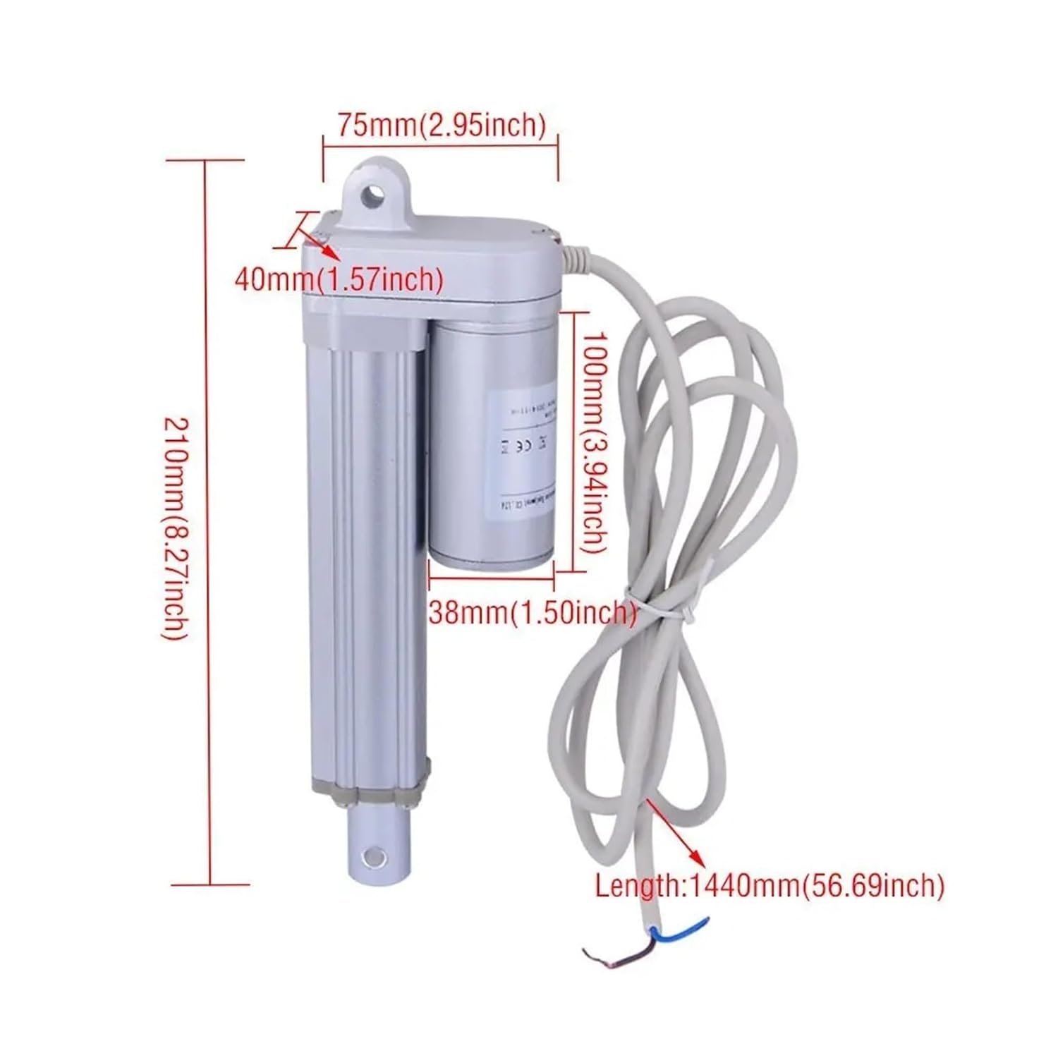 24V DC 25mm 50mm 75mm 100mm Stroke Max Thrust 1200N High Speed Linear Actuator for Electric Bicycle or Home Appliance(5mm s 1200N,50mm Stroke)