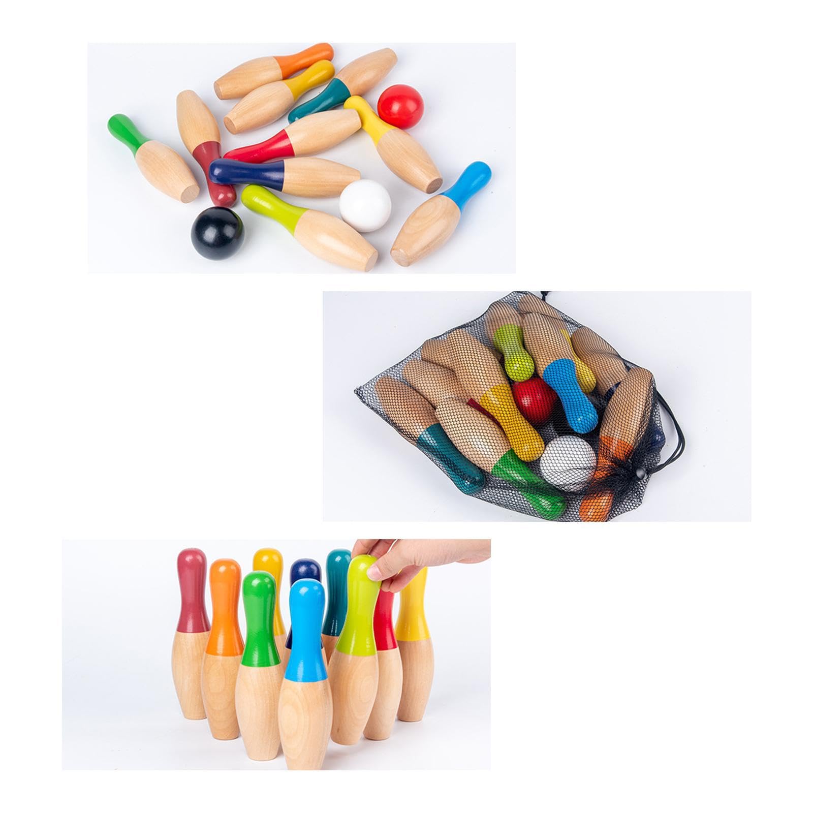 Interaktion Freizeit Familienspiel Requisite bringt Freunde mit Kleinkind Bowlingball Spiel Indoor Outdoor Spaß Kinder Bowling Set Holznadeln Ball