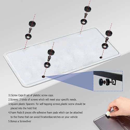 Miniatura 5 de Tornillos antirrobo para placa de matrícula, accesorios de montaje resistentes a manipulaciones, juego de tornillos de seguridad de 1/4" (M6), kit