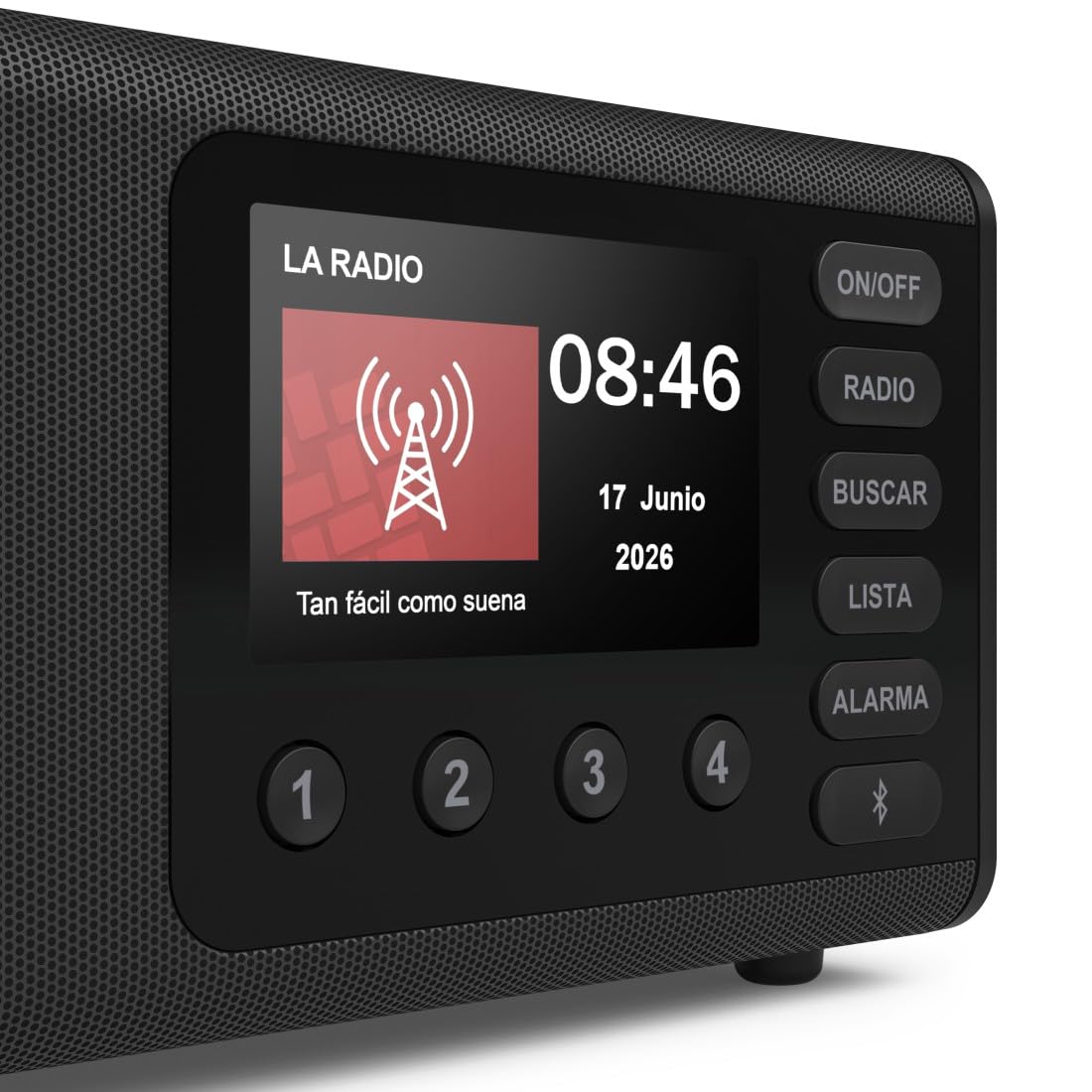 Hama | Digitales DAB/DAB+ und FM Radio mit Bluetooth. (Tischradio mit Farbdisplay, kabelloser Lautsprecher für Musik, Radiowecker mit 30 Voreinstellungen) Schwarz.