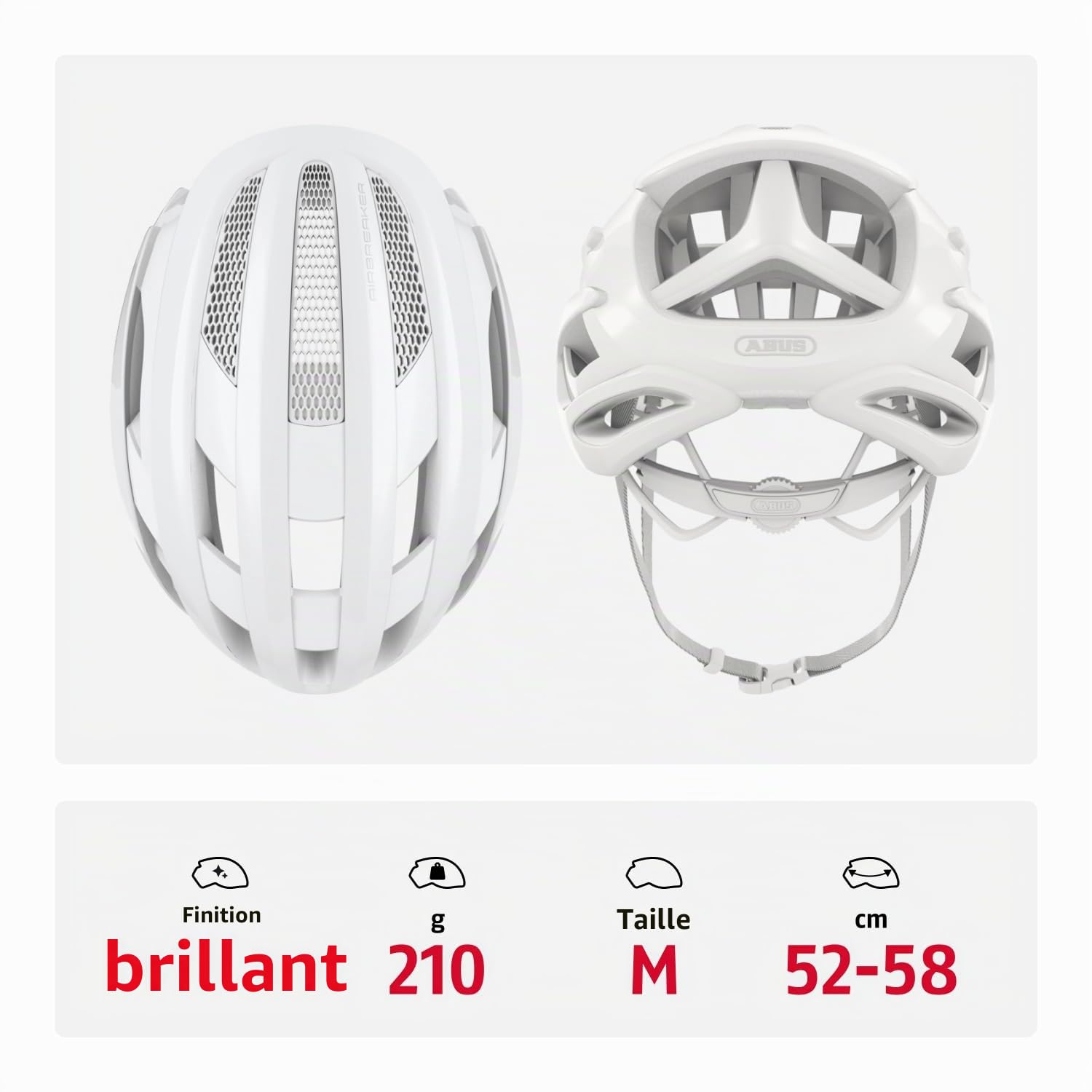 ABUS Casque de vélo de Course AirBreaker - Casque Cyclisme Professionnel pour Hommes et Femmes