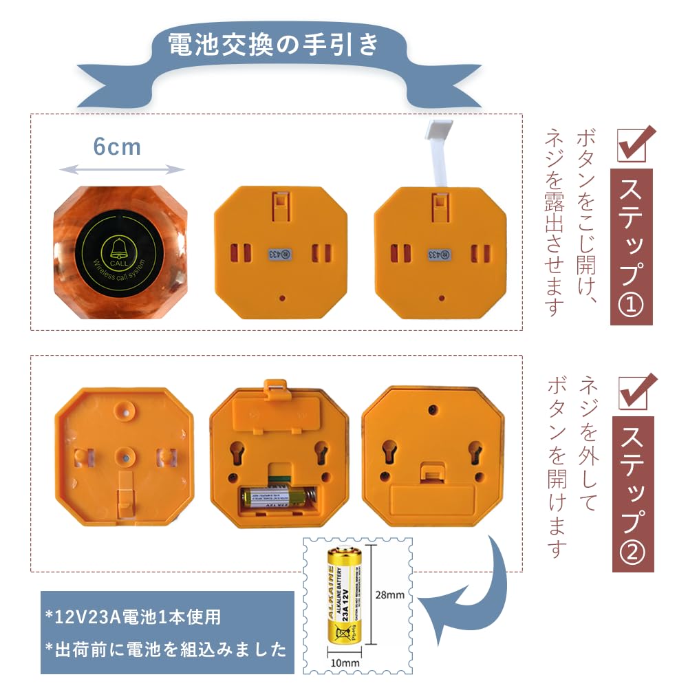Amazon.co.jp: CYSSJF 呼び出しベル 飲食店 業務用 3番号同時表示