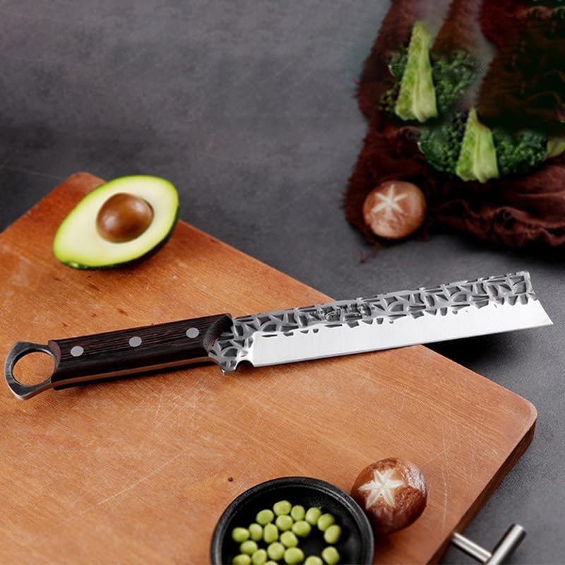 Meat Cleaver,Cleaver Knife 8.5 Inch Wood Chopper Knife Sharp Machete Butcher Hatchet Longquan Kitchen Knife Bone Poultry Tools Handmade Forged Knife (Color : Knife With Cover)