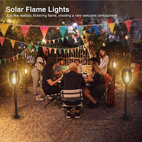 Infray Solar Lights Outdoor Garden, Upgraded LED Solar Flame Lights Flickering Dancing Torch Lights Waterproof Solar Powered Lighting Landscape Decoration for Garden Patio Pathway Yard  4 Pack