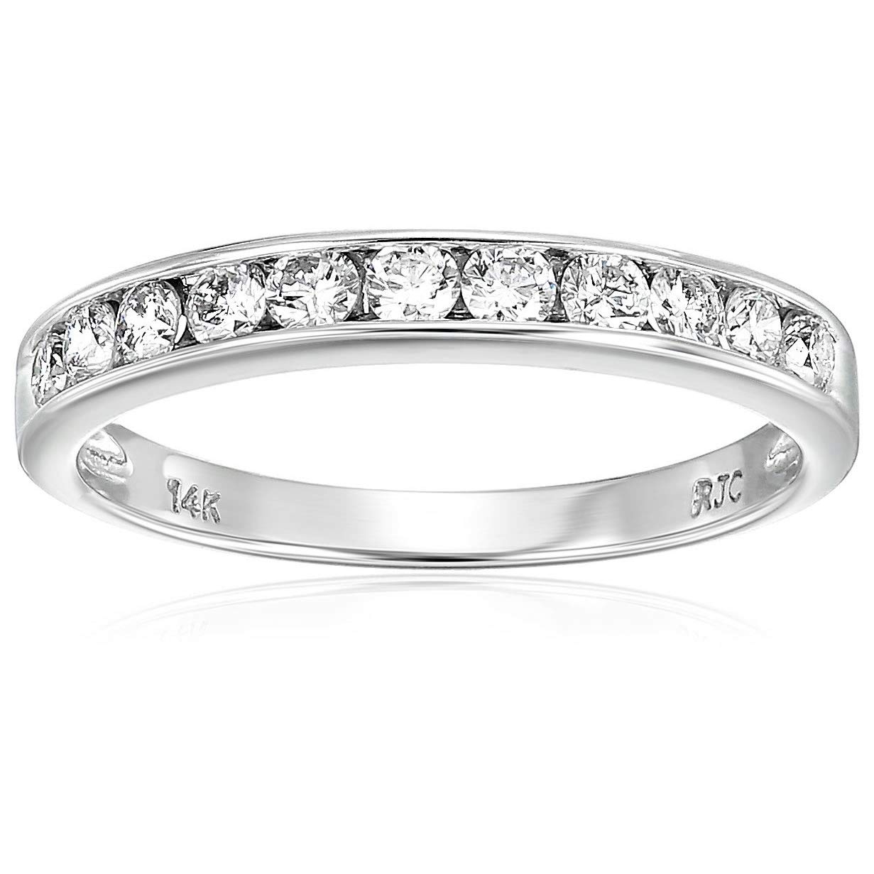 Vir Jewels 1/2 cttw Classic Diamond Wedding Band in 14K White Gold Channel Set