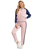 Women&apos;s Two Piece Tracksuit Long Sleeve Zip Up Sweatshirt Long Pants Outfits Jogger Sweatsuit Sets