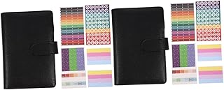 TEHAUX 2 Conjuntos De Caderno De Folhas Soltas 6 Anéis Economizando Capa De Fichário De Orçamento Fichário Bolsos De Fichário De Plástico 2023 Dinheiro Caderno De Folhas Soltas Fichário