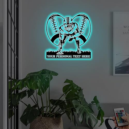 Miniatura 7 de Regalos de fútbol personalizados para niños, nombre personalizado de fútbol con luz nocturna LED, letrero de pared de luz de neón de fútbol, 16