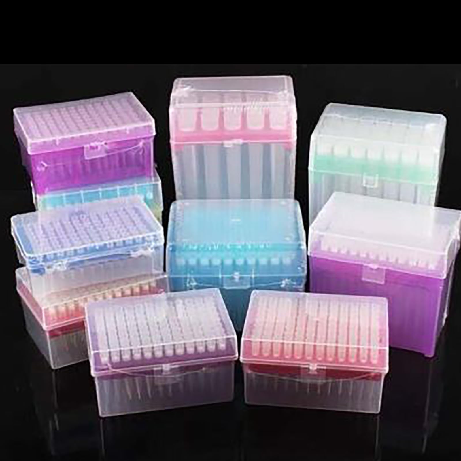 Puntali per Pipette (10ul/10ul Estesi/100ul), Puntali per Pipette per Liquidi da Laboratorio - Confezione da 96 Pezzi, Trasparenza (Facile da Osservare/Utilizzare), Facile da Montare,100ul