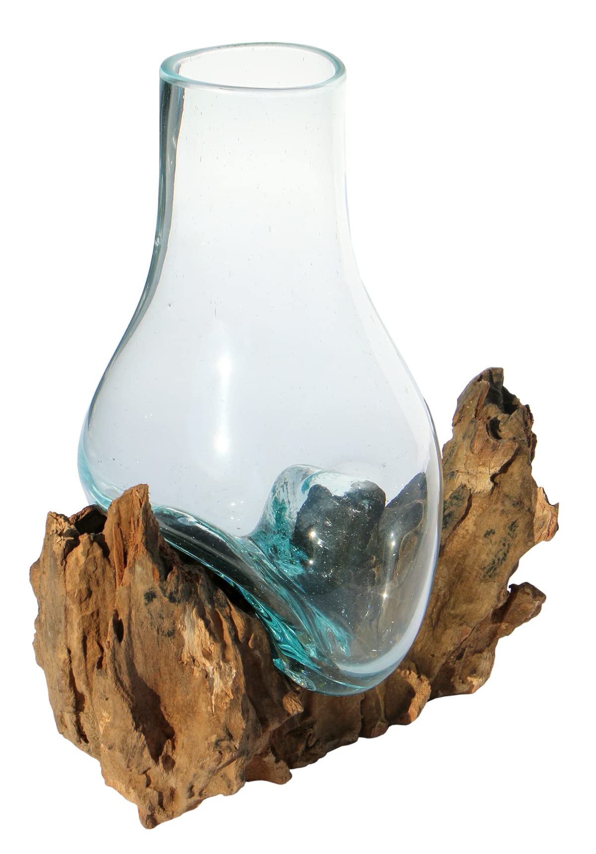 Vaso in vetro con radice di legno, stile moderno, idea regalo per la decorazione, misura M