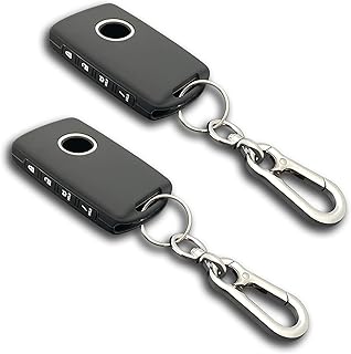 TANDRIVE Key Fob Cover Compatible with 2026 2025-2019 Mazda CX-5 CX-30 CX-50 CX70 CX90 3 6 CX-9 MX-5 Miata, Silicone, 4-Button, 2-Pack, Black and Black