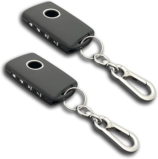 TANDRIVE Key Fob Cover Compatible with 2026 2025-2019 Mazda CX-5 CX-30 CX-50 CX70 CX90 3 6 CX-9 MX-5 Miata, Silicone, 4-Button, 2-Pack, Black and Black
