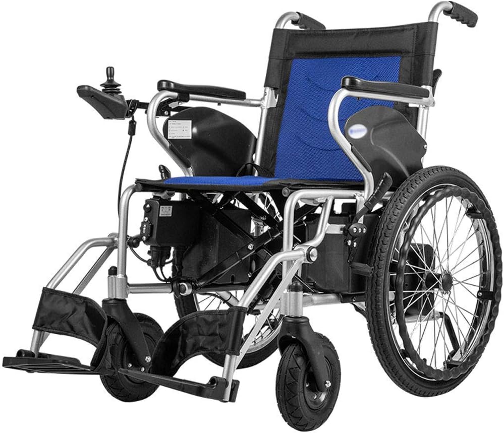 H-BEI Silla de Ruedas eléctrica Plegable, Interruptor eléctrico Manual de Doble Control Inteligente, Silla eléctrica, batería de Plomo ácido 12AH