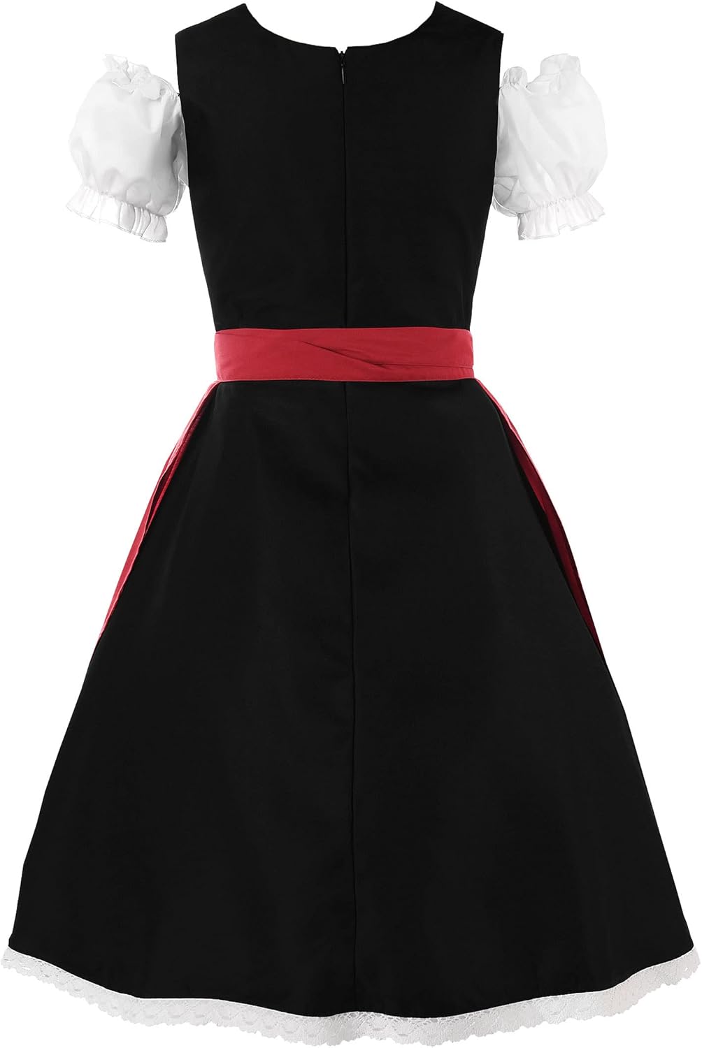 ReliBeauty Dirndl Dresses Women Traditional Oktoberfest Costume 2 Piece Red - Image 2