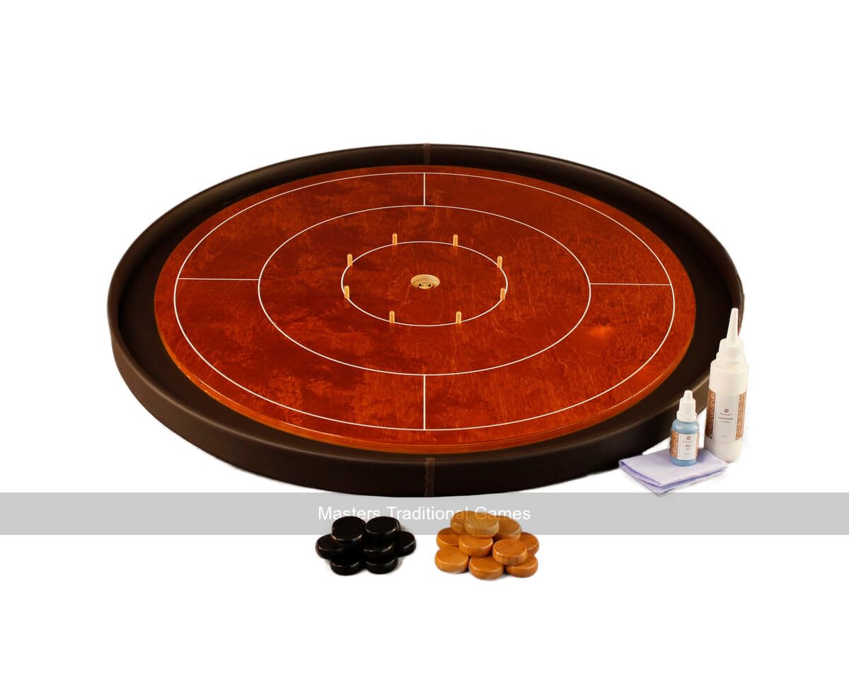 Masters Crokinole Tournament Board - Cherry and Chocolate