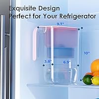 Vista 7 de Jarra de filtro de agua alcalina Waterdrop con 1 filtro, agua mineralizada alcalina saludable, limpia y libre de toxinas (100 galones), hasta pH