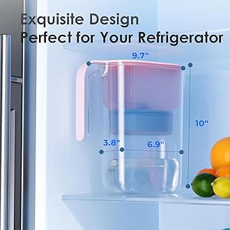 Waterdrop Alkaline Elfin 5-Cup Water Filter Pitcher with 1 Filter, Healthy, Clean & Toxin-Free Mineralized Alkaline Water (100 Gallons), Up to PH 9.5, BPA Free, Pink