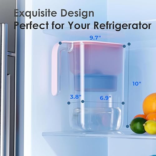 Miniatura 7 de Waterdrop Jarra de filtro de agua alcalina alcalina con 1 filtro, agua alcalina mineralizada saludable, limpia y sin toxinas (100 galones), hasta PH