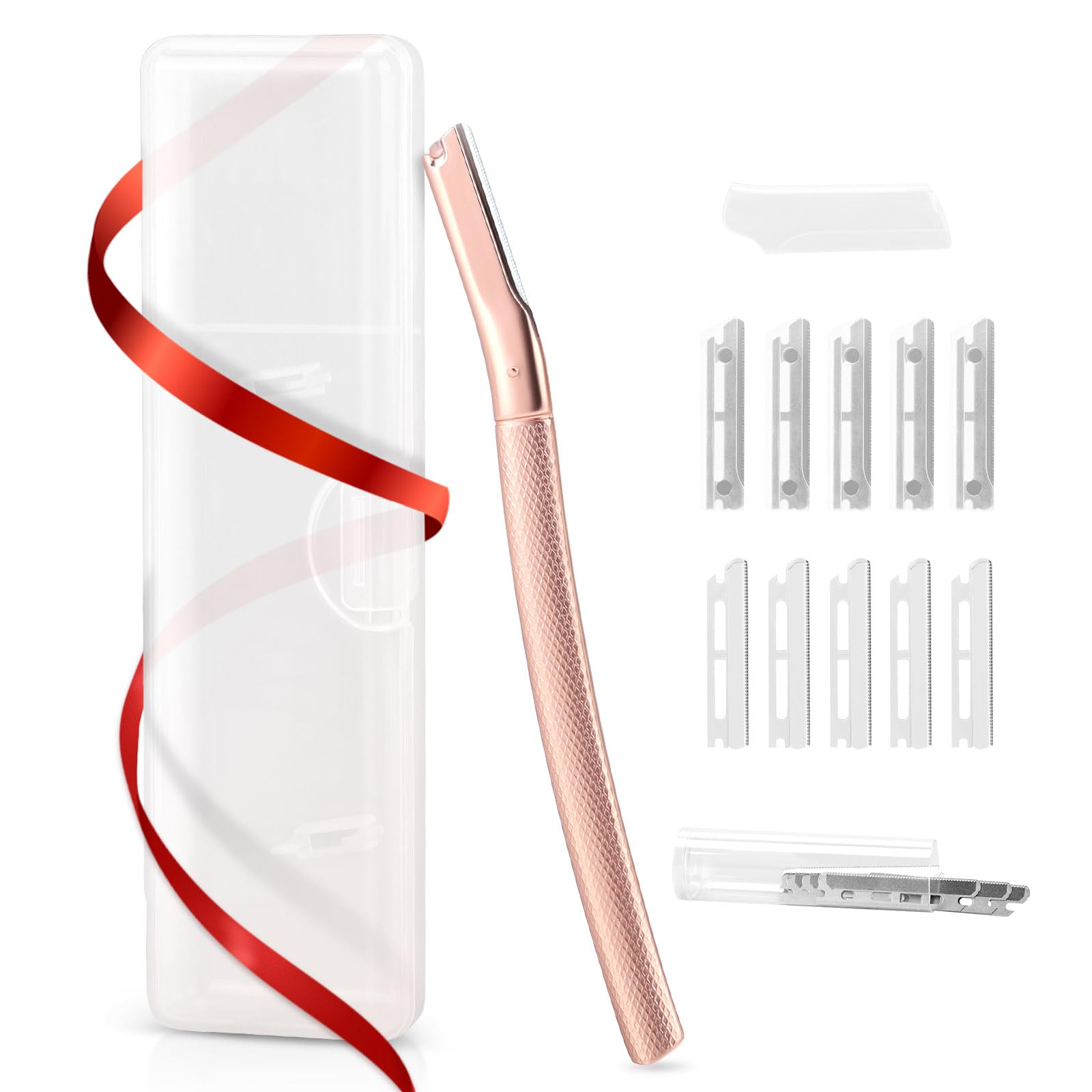 AIBRIT PRO Eyebrow Razor for Women Rose Gold 12 Blades Rose Gold-10 Blades