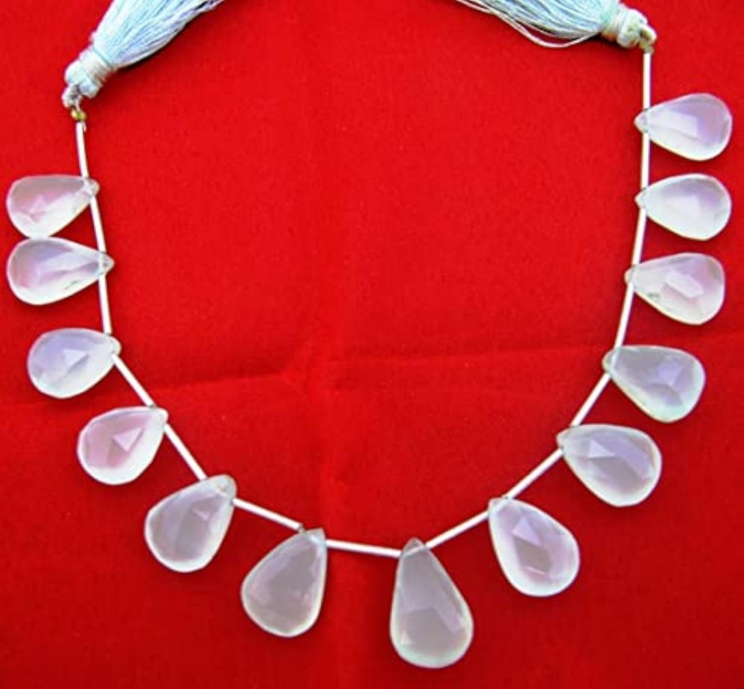 Aqua chalcedony briolettes bleues en forme de poire pour collier DIY