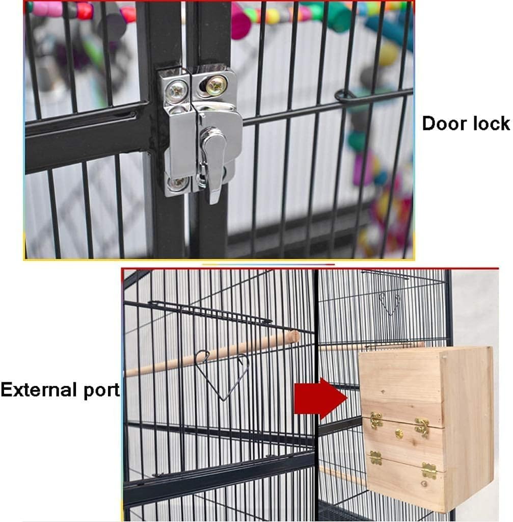 Grande gabbia per uccelli in metallo con ruota per pappagallo, calopsitta, parrocchetto, parrocchetti, gabbia per uccelli professionale, forniture per animali domestici e decorazione da giardinaggio