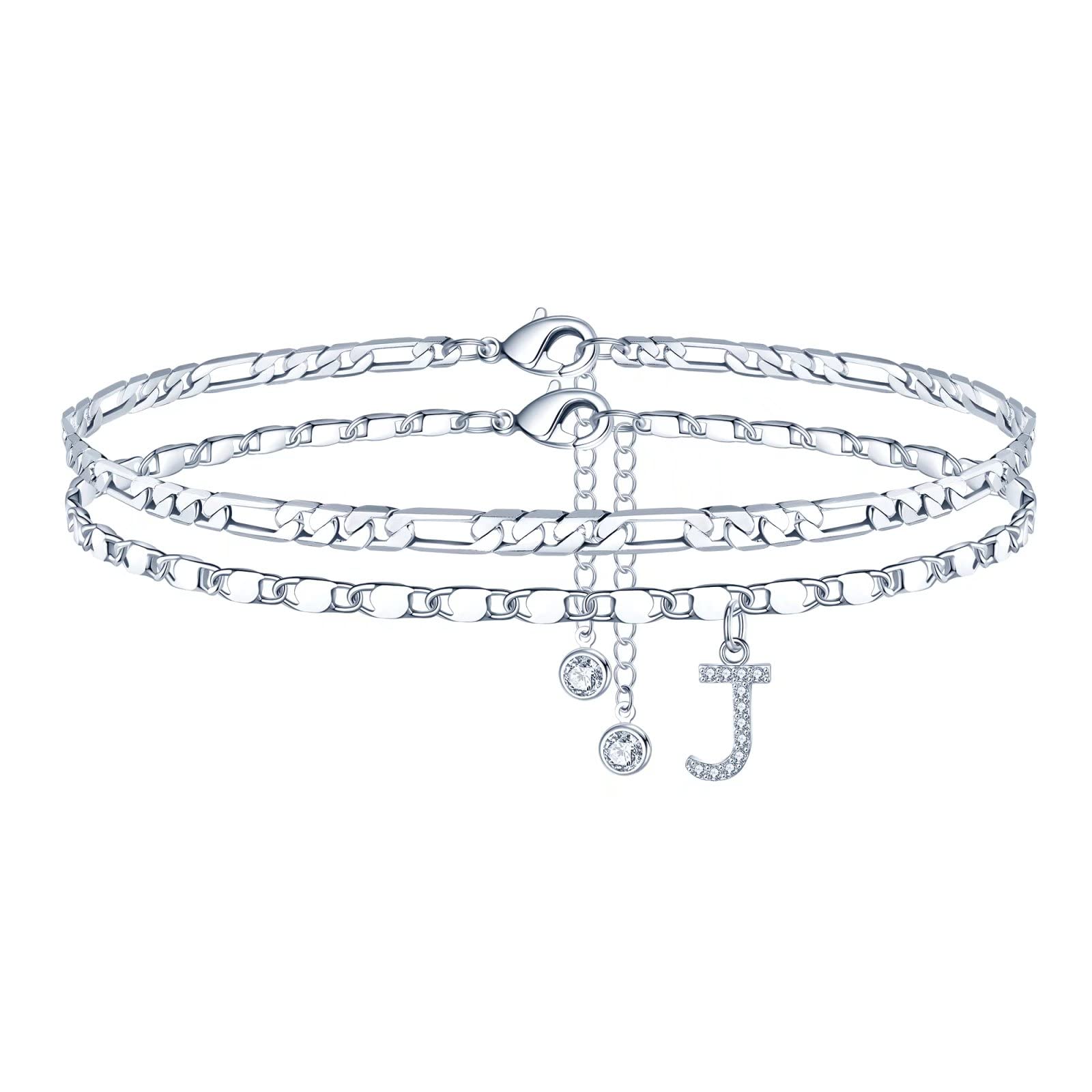 Tobilleras para mujer chapadas en oro de 14 quilates y circonitas premium 8