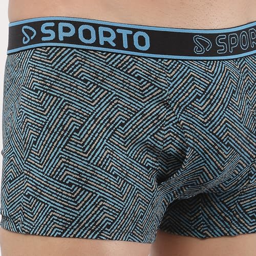 Image of sporto Macho Men's Cotton Spandex Trunk | Premium Single Jersey Fabric | Branded Outer Elastic Waistband | Double-Layer Contour Pouch | Breathable Innerwear