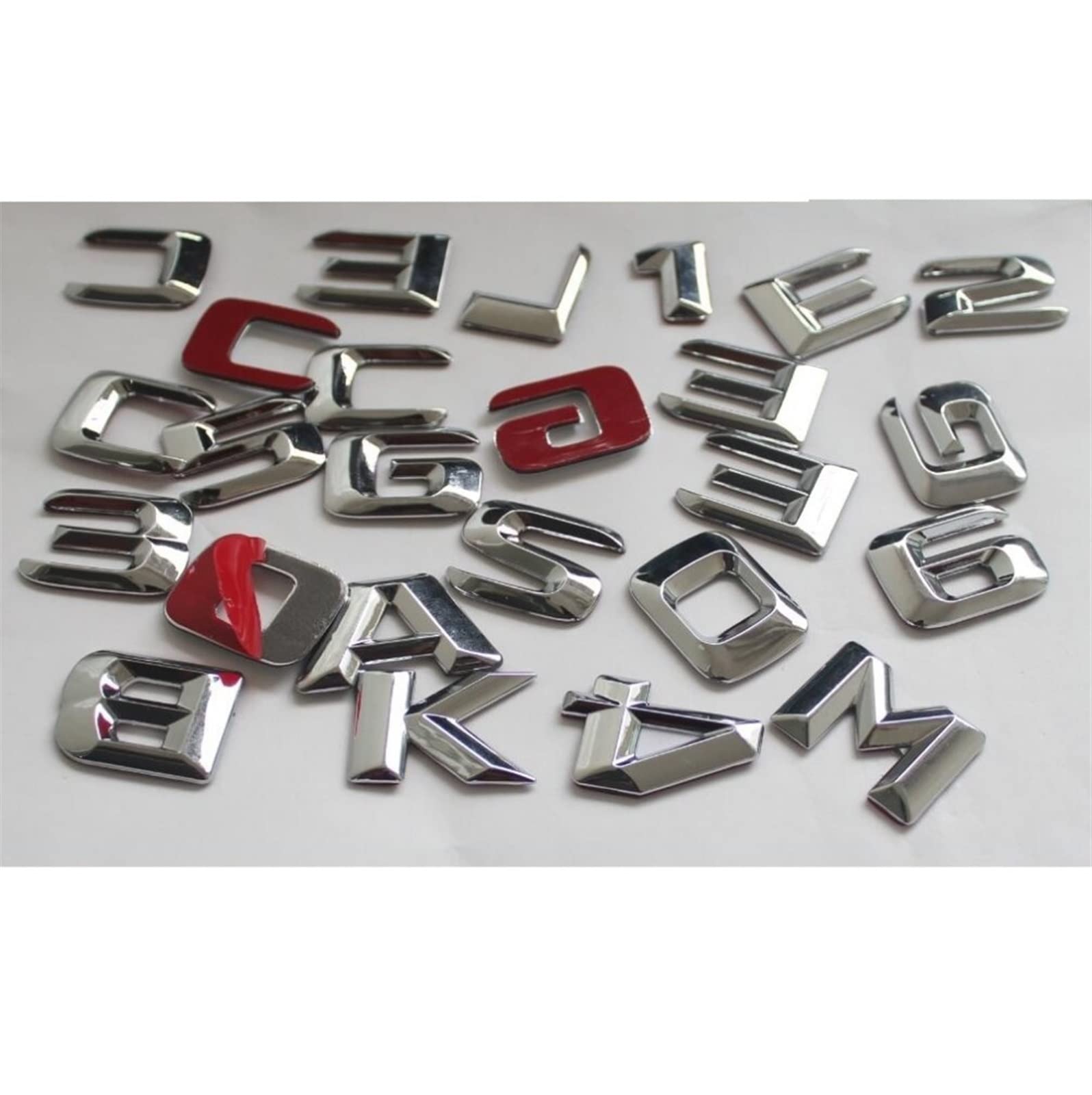 Chrome Shiny Silver ML 500" Lettre arrière du Coffre de Voiture Mot Badge Emblem Letter Decal Sticker Fit for Mercedes Benz ML Classe ML500