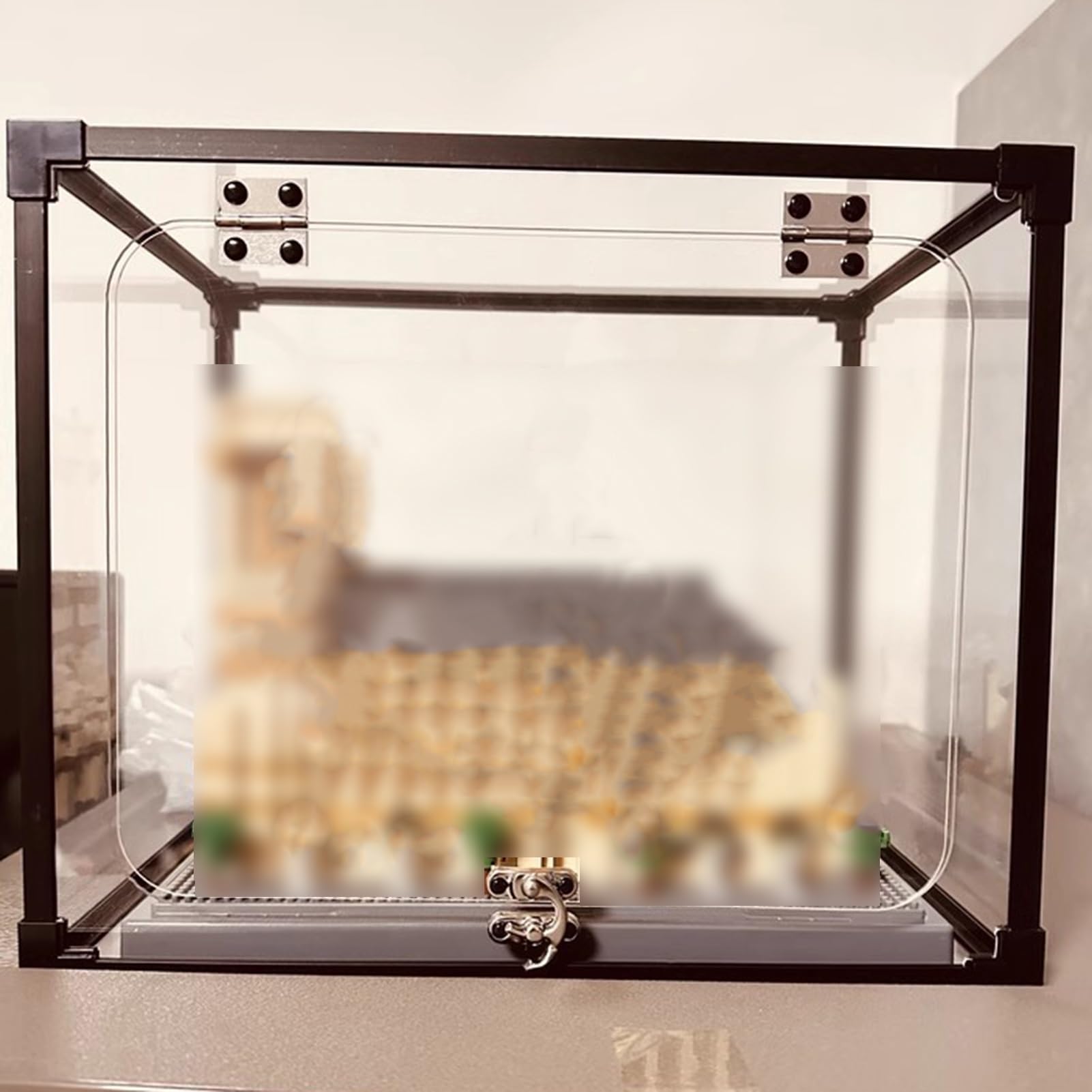 Amazon.co.jp: アクリルケース アルミフレーム付き施錠可能なアクリル