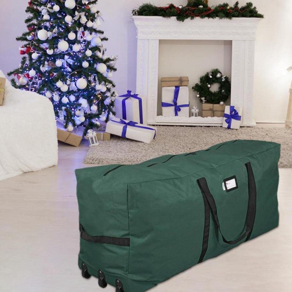 NOBRIM Weihnachtsbaum-Aufbewahrungstasche, großer, strapazierfähiger Aufbewahrungsbehälter mit 3 Rädern und Griffen, passend für 9 Fuß hohe, zerlegte Weihnachtsbäume