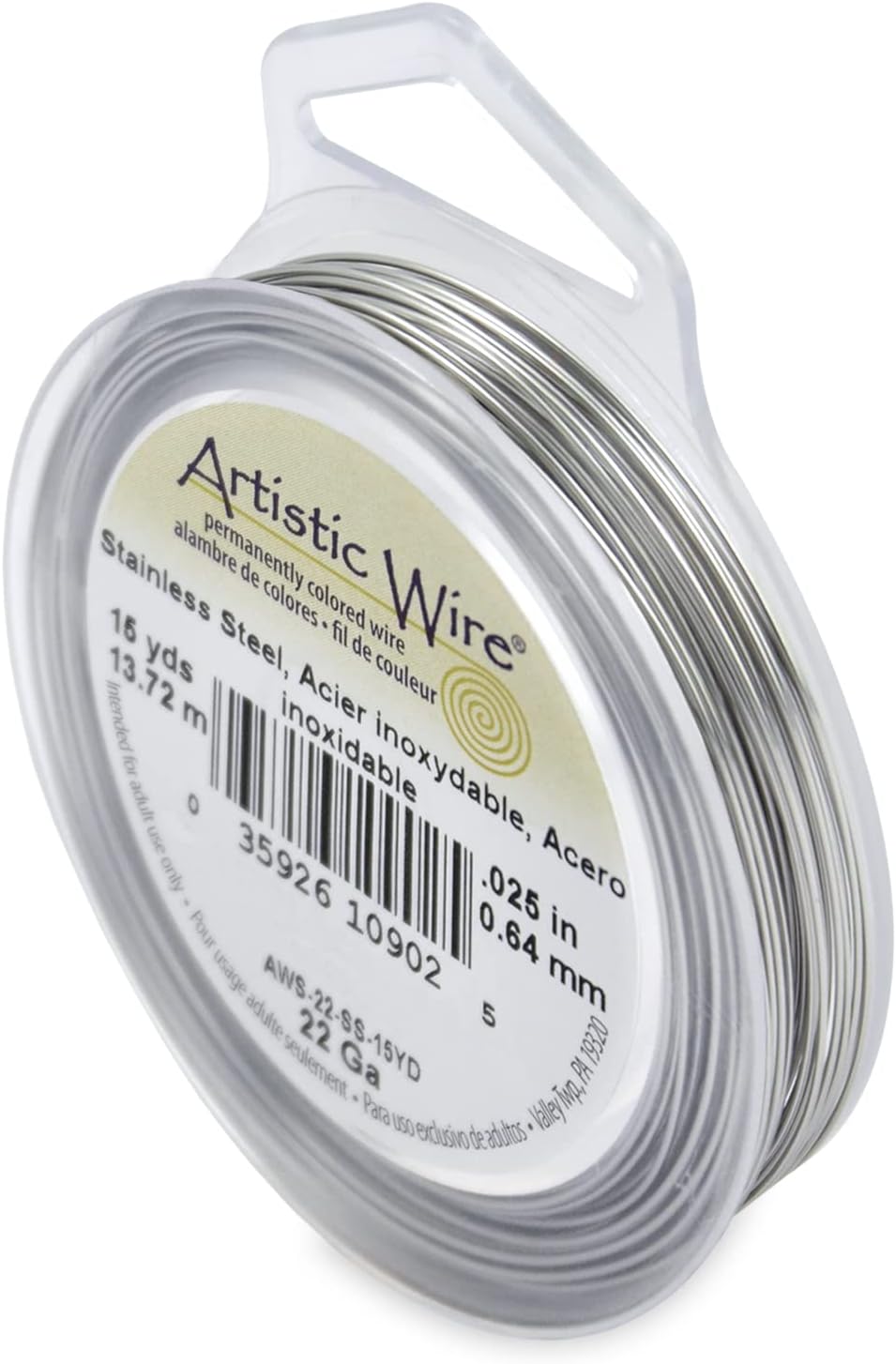 Beadalon 22 Gauge Artistic Wire, Stainless Steel, 15-Yard by Beadalon