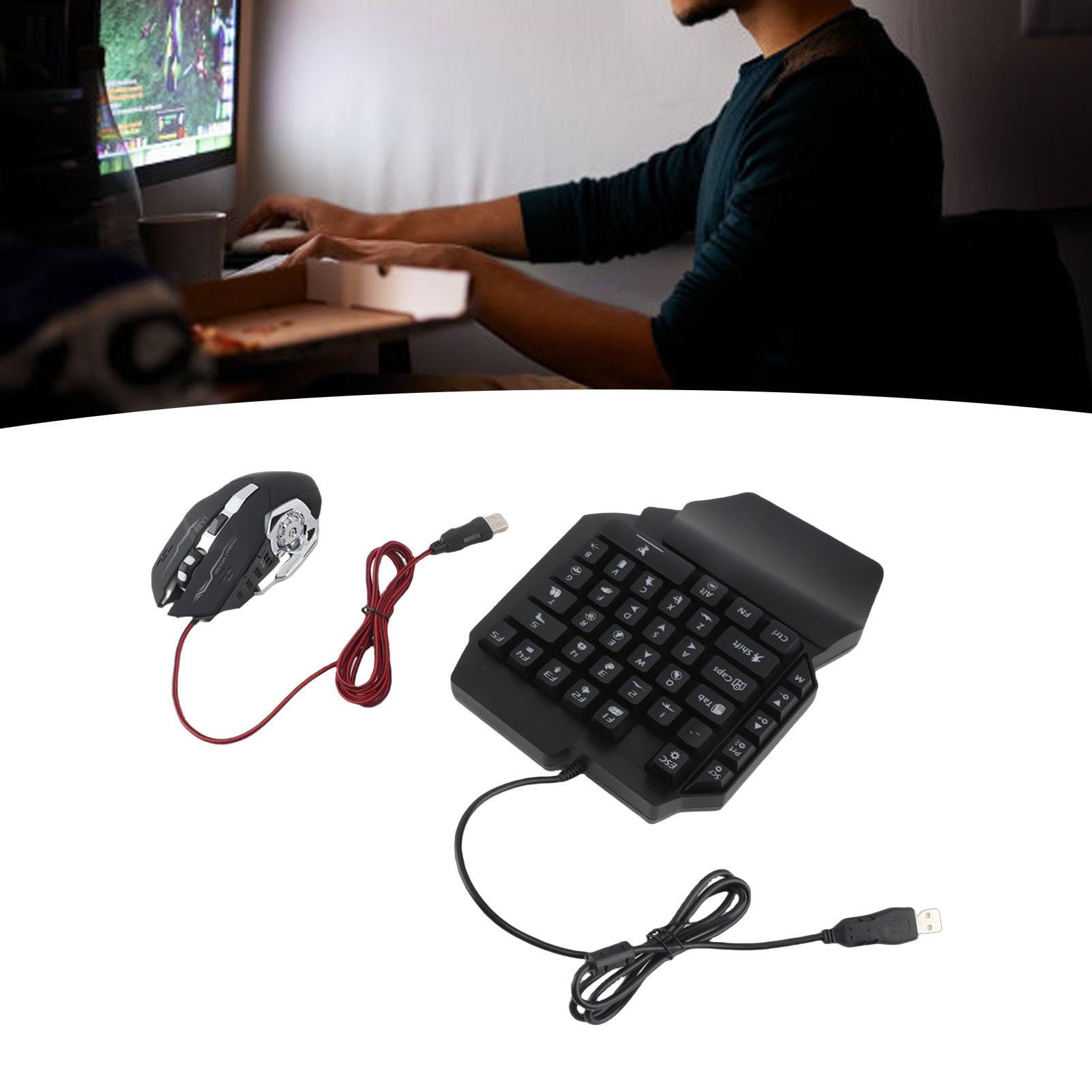 Półklawiatura do Gier z myszą, Zestaw, USB Przewodowy,