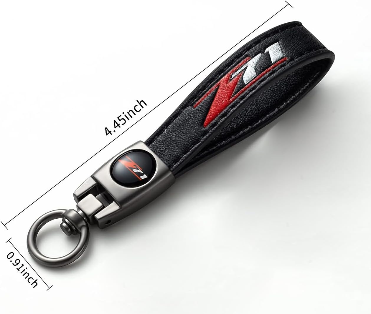 leather car keychain set for Chevrolet Z71 men and women family present keychain key ring lanyard accessories (black) - Image 2