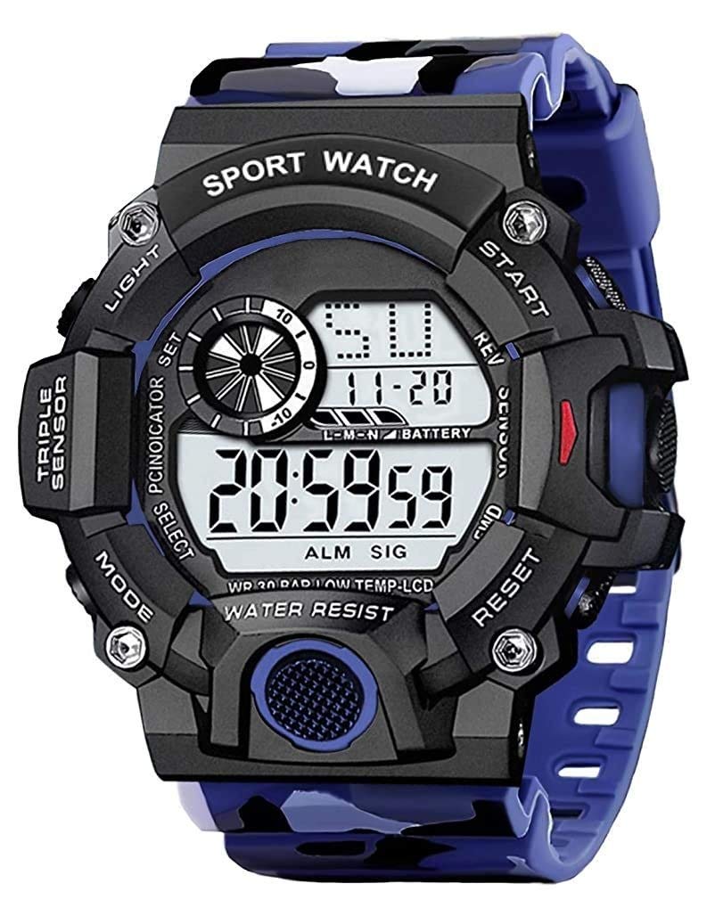 MVS Digital Sports Watch with Alarm, Day, Date, LED Light, Shock Resistant & Stopwatch for Boys & Men (Army Blue) (B08T7J9C35) Amazon Price History, Amazon Price Tracker