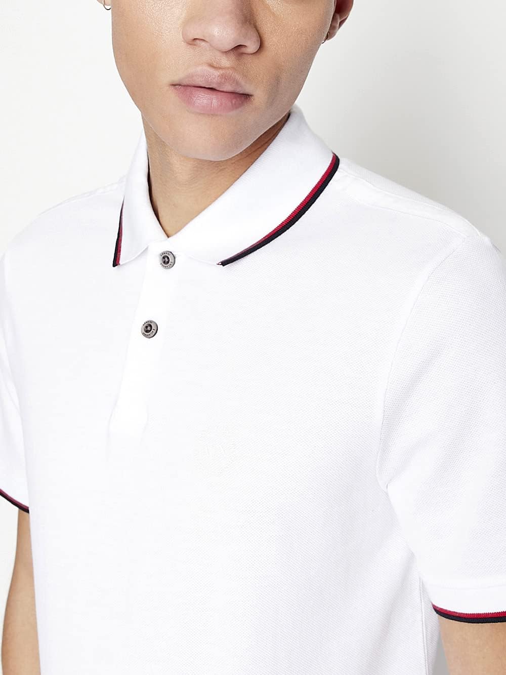 Armani Exchange Mens Slim Fit Cotton Pique Tipped Polo - Image 8