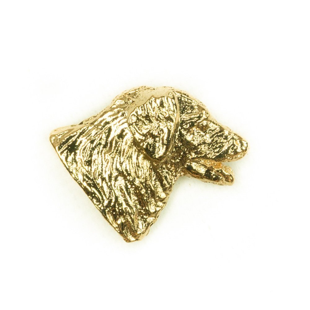 Épingle Leonberger plaqué or 22cts, une broche de collection d'art canin fabriquée au Royaume-Uni