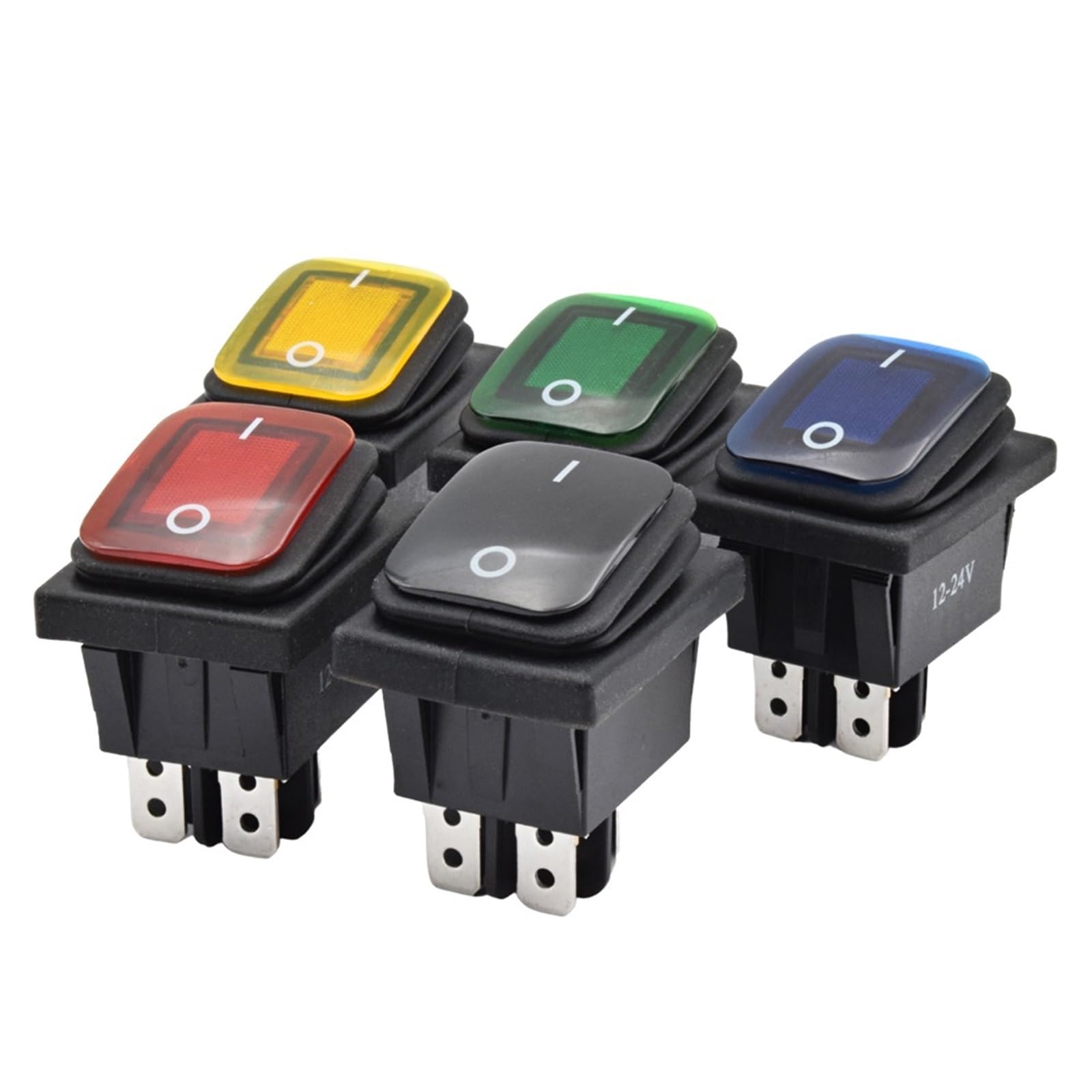 Interruptor basculante KCD4-201 con luz LED azul para panel de 220V CA 8