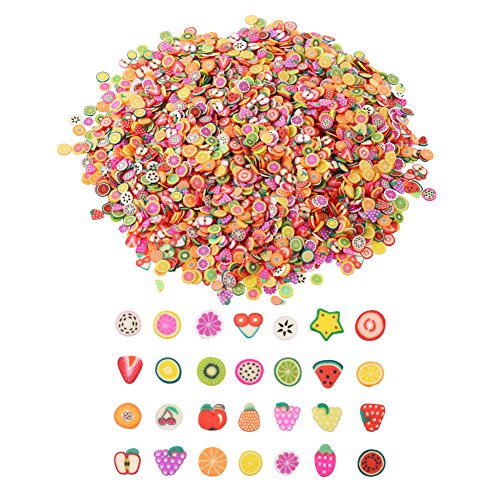 DECORA 1/4 Inch 3200 Pieces Mini 3D Fruit Slices for Slime Crafts Nail Art and Face Decoration