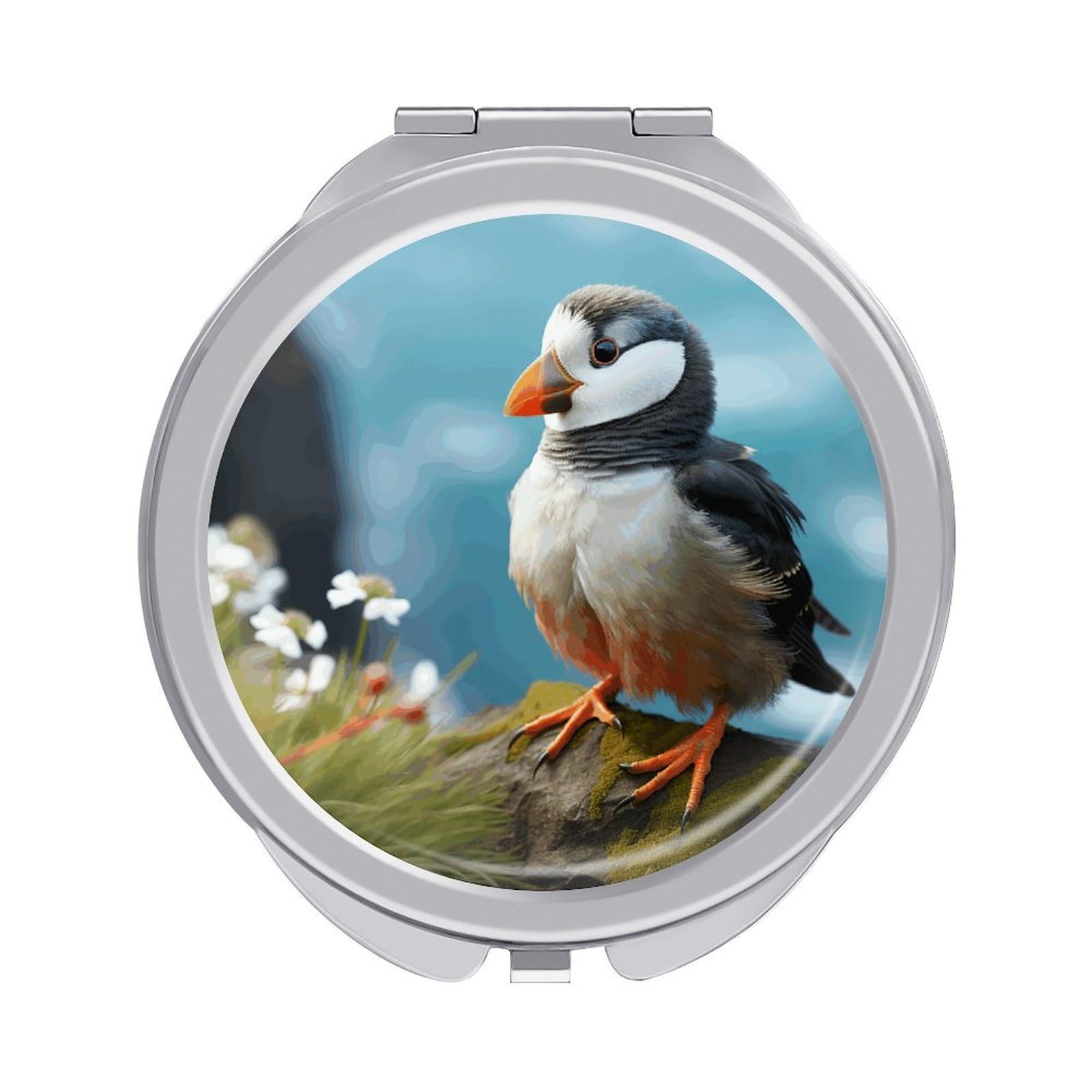 FekiLoot Cute Little Bird Makeup Mirror Compact Round Travel Makeup Mirror Portable Folding Handheld Pocket Mirrors for Handbag and Purses Gift Mini Mirrors