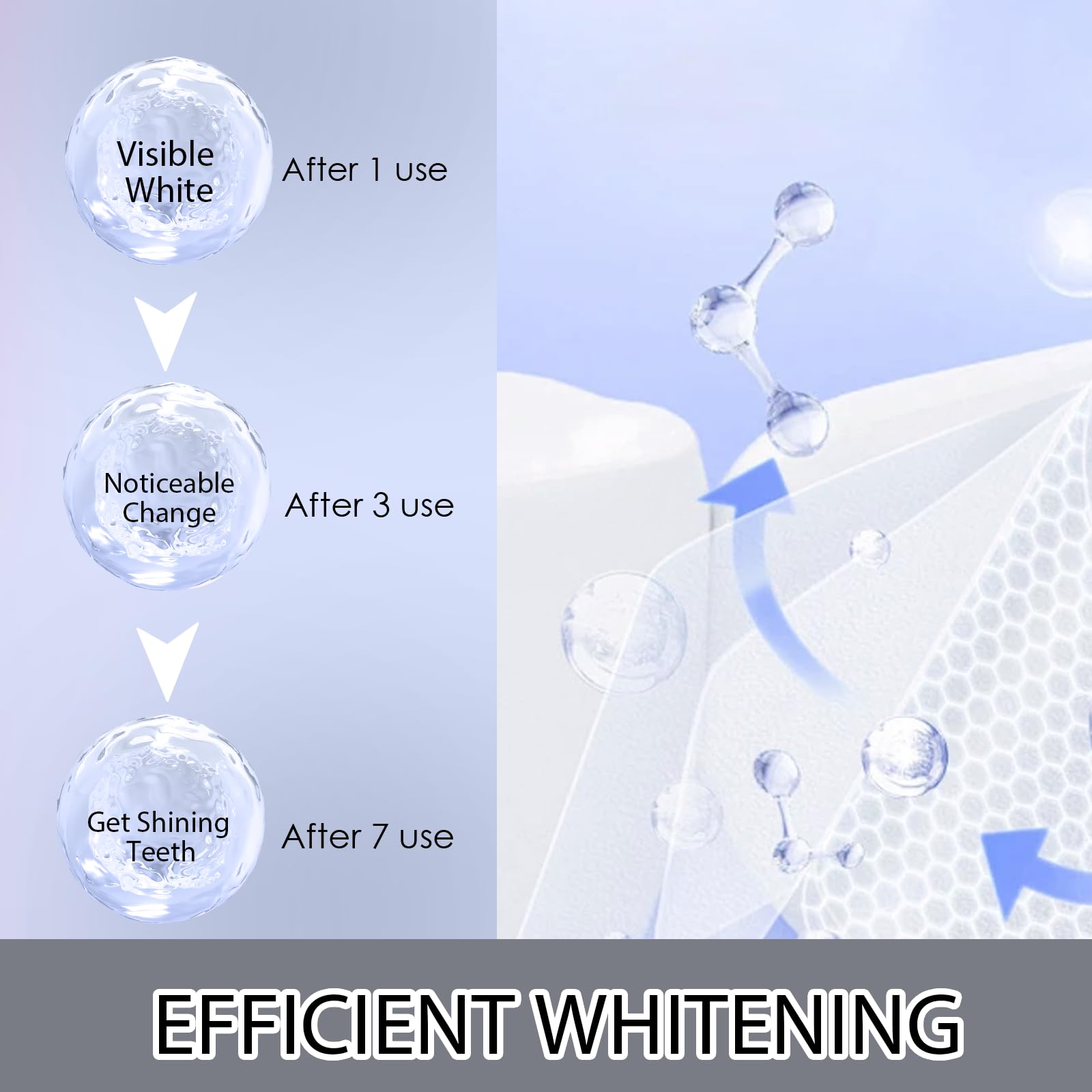 Strisce sbiancanti denti 28 applicazioni,di bambù del carbone di legna sbiancamento dei denti strisce,Sbiancamento Senza Danni,Teeth Whitening Strips, pulizia