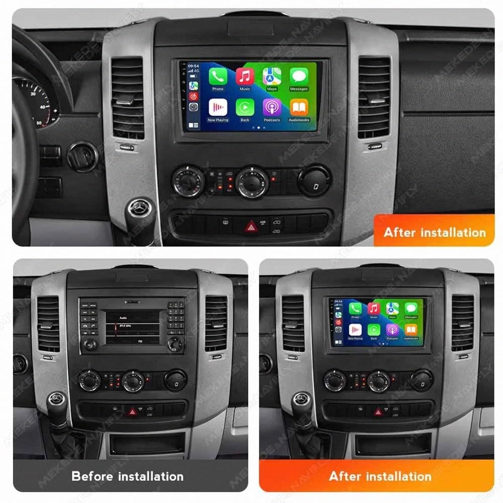 Ekran Carplay dla Benz Sprinter Volkswagen Crafter 2006-2016 Mirror Link, Asystent Głosowy, Nawigacja W Czasie Rzeczywistym, Ekran Dotykowy, Bluetooth, Sterowanie Głosowe, 8 Rdzeń 8G+256G