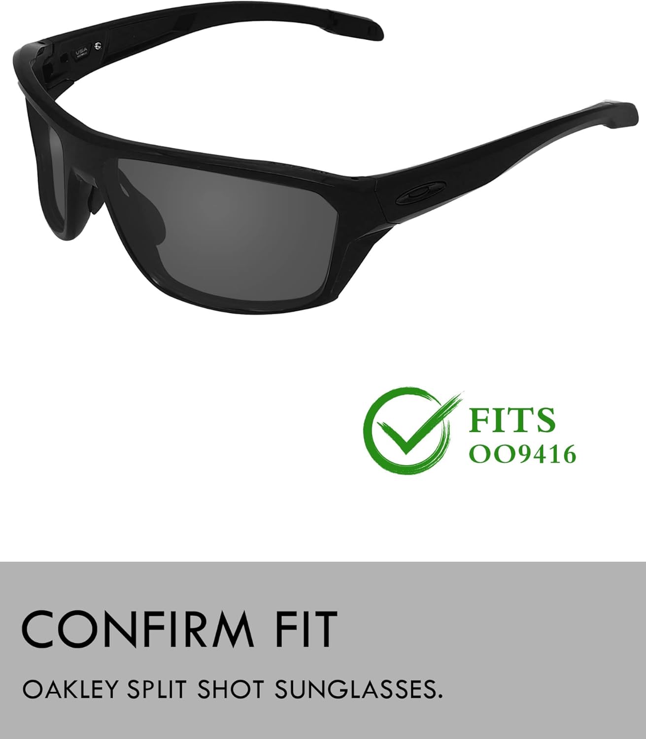 Raydi Polycarbonate Replacement Lenses & Nosepads for Oakley Split Shot OO9416 Rectangular Sunglasses