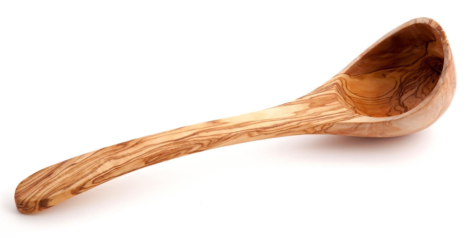 Verano Spanish Ceramics Olive Wood Natural Grained Rustic Kitchen Dining Cookware Ladle (L) 25Cm from B&Q