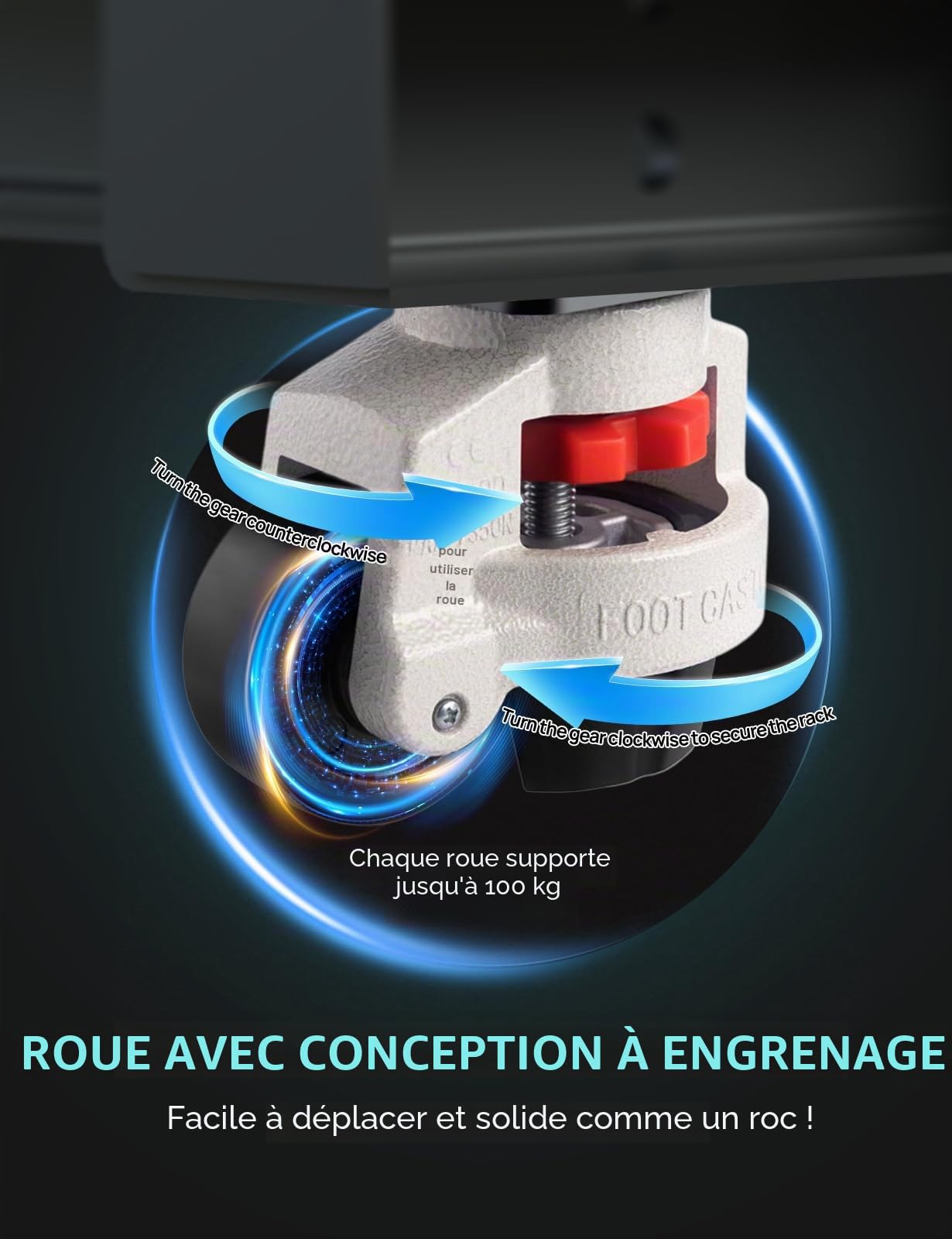 ECO-WORTHY Rack de serveur 3U à 6 étages avec roues pour batterie LiFePO4 48 V 100 Ah 50 Ah