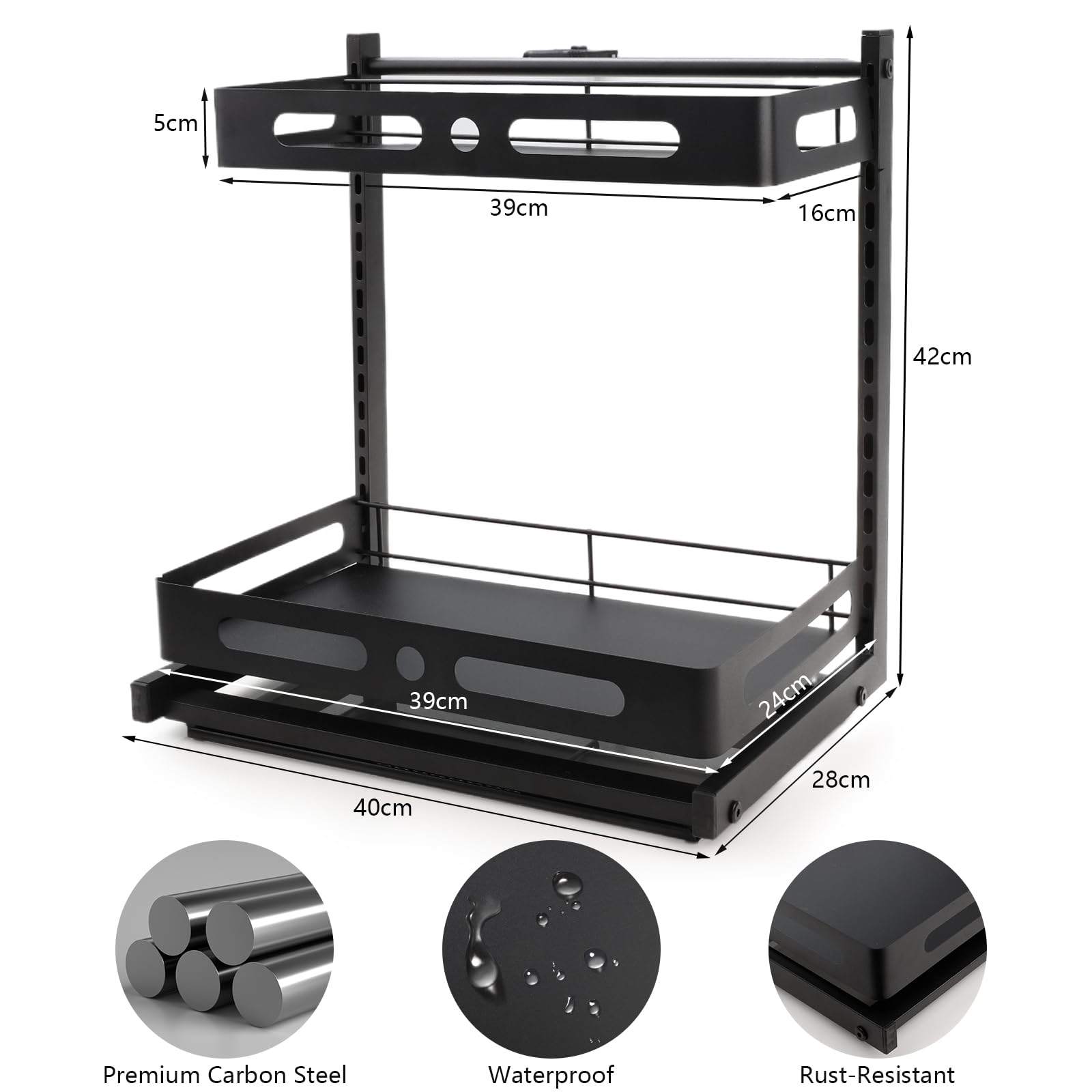 Organizer Sottolavello Homicozy - 2 Livelli Regolabili In Metallo - Foto 5